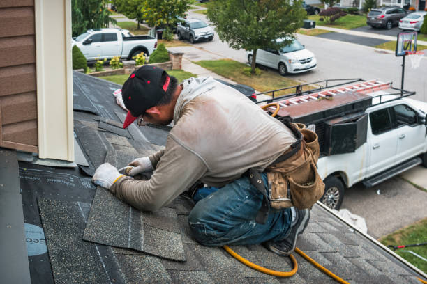 Professional Emergency Roof Repair technician working in New Milford, NY